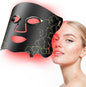 LED Light Therapy Mask (E106A) for Face with high-frequency laser, LED Light Therapy Mask with Adjustable Brightness and Timer, Soft Silicone Red Light Therapy Mask for Wrinkle & Acne Treatment Home & Travel, Black