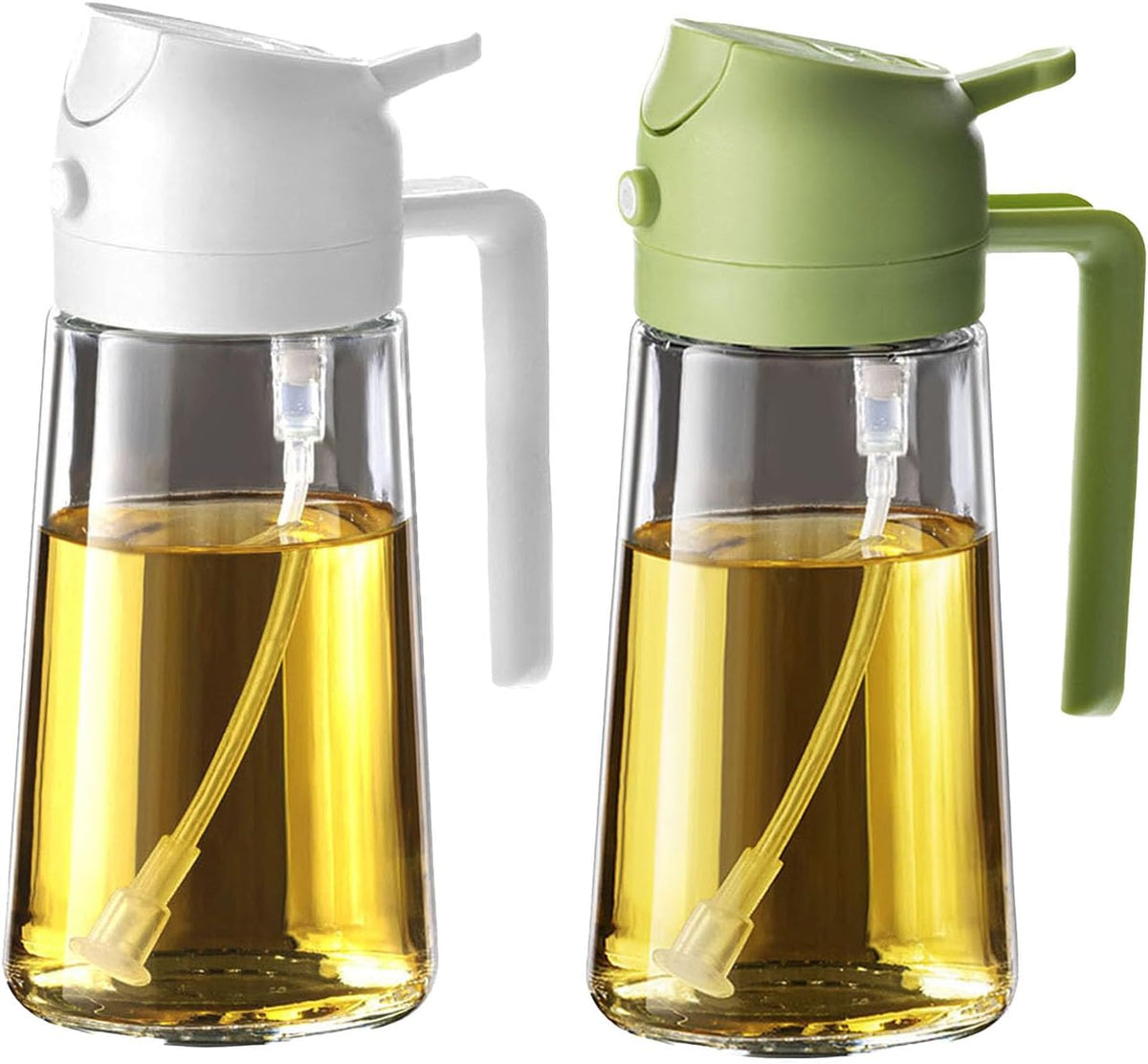 Purilite Select 470ml Glass Oil Sprayer &amp; Dispenser Bottle – 2-in-1 Flip Top - PuriLite