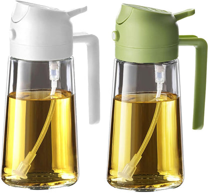 Purilite Select 470ml Glass Oil Sprayer &amp; Dispenser Bottle – 2-in-1 Flip Top - PuriLite