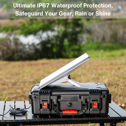 Steinwhale IP67 Waterproof Storage Case for Starlink Mini, Built with Waterproof Seal and Safe Latch System, Protective Hard Case with Foam Padding Keep Dish Safe, Portable for Travel and Outdoor Use - PuriLite