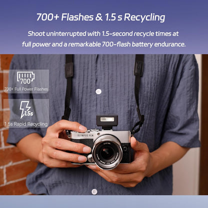 GODOX IT20 S TTL MINI iFlash Camera Flash Light,700+ Flashes & 1.5 s Recycling,6 Stops (1/32 to 1/1 Power),Built in Battery with Magnetic Diffuser & Filter (Black, for Sony) - PuriLite