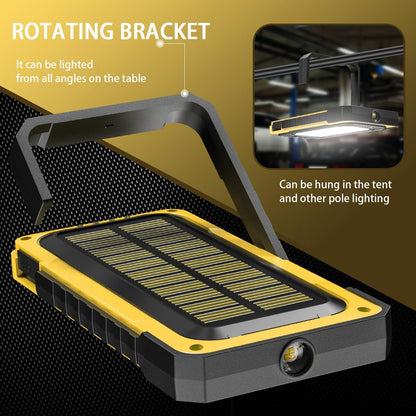WARSUN Led Work Light Rechargeable, Portable Magnetic Work Light, LED Flood Light Waterproof for Outdoor Camping Hiking Emergency Car Repairing (USB + Solar Charging, Blue) - PuriLite