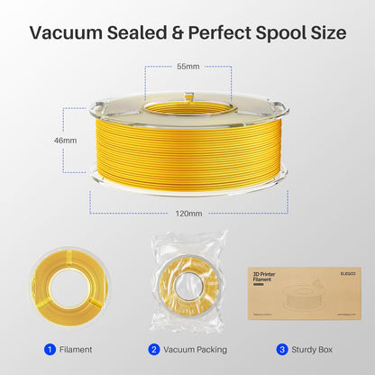ELEGOO PLA Filament 1.75mm Black 1KG,3D Printer Filament Dimensional Accuracy +/- 0.02mm,1kg Cardboard Spool(2.2lbs) 3D Printing Filament Fits for Most FDM 3D Printers - PuriLite