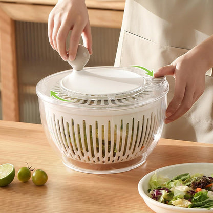 Salad Dryer,Lettuce Washer and Spinner 4.5L | Bowl Basket Container Strainer with Non-Slip Base for Vegetable Fruit Cleaning Storage Kitchen Refrigerator - PuriLite