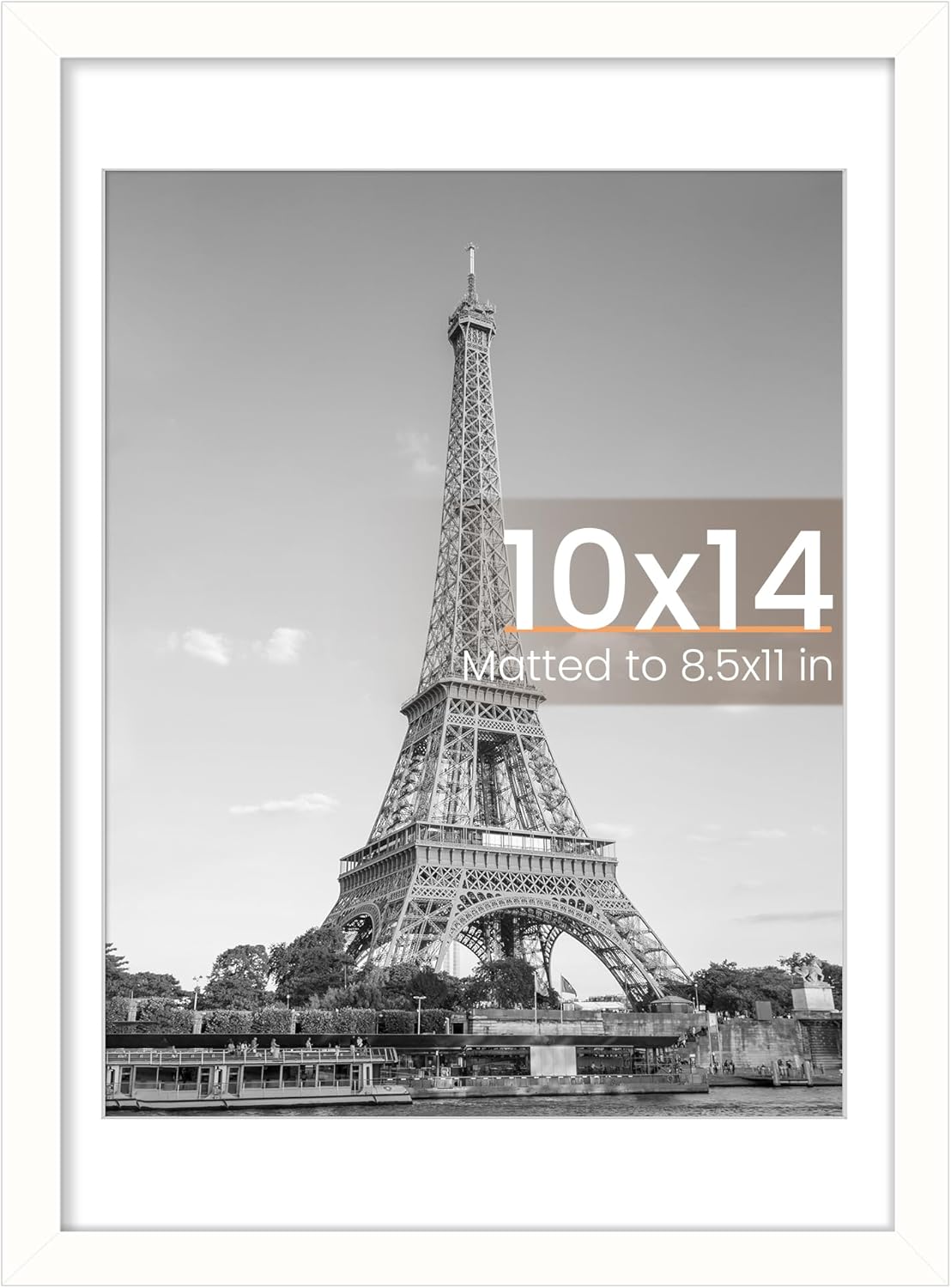 upsimples 11x14 Picture Frame, Display Pictures 8x10 with Mat or 11x14 Without Mat, Wall Hanging Photo Frames, Black - PuriLite