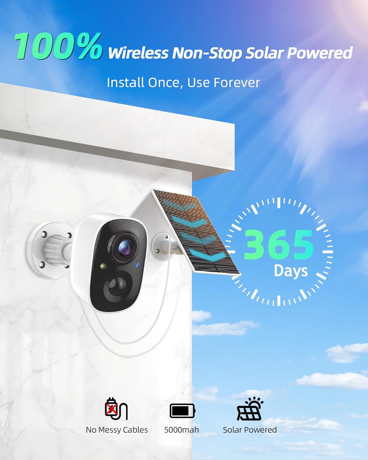 MaxiViz Wireless Camera Outdoor, Battery Powered Security Camera with 2K Color Night Vision, Outside Cameras with AI Motion Detection, 2-Way Talk, IP66 Weatherproof, SD/Cloud Storage, 2 Packs - PuriLite