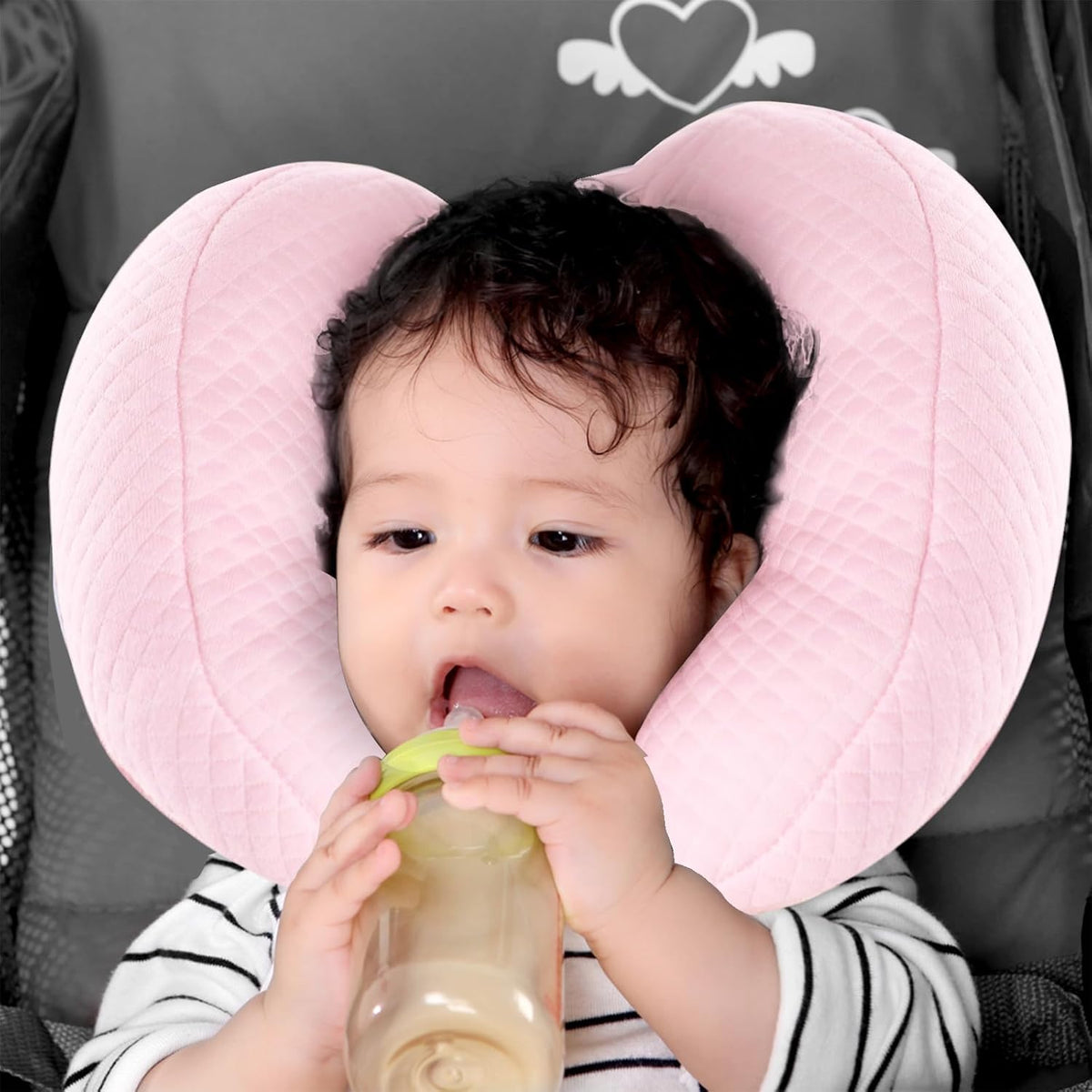 KAKIBLIN 2 in 1 Baby Head Pillow with Banana Neck Pillow for 3 Months to 8 Months Baby Travel Pillow for Stroller or Bed - PuriLite