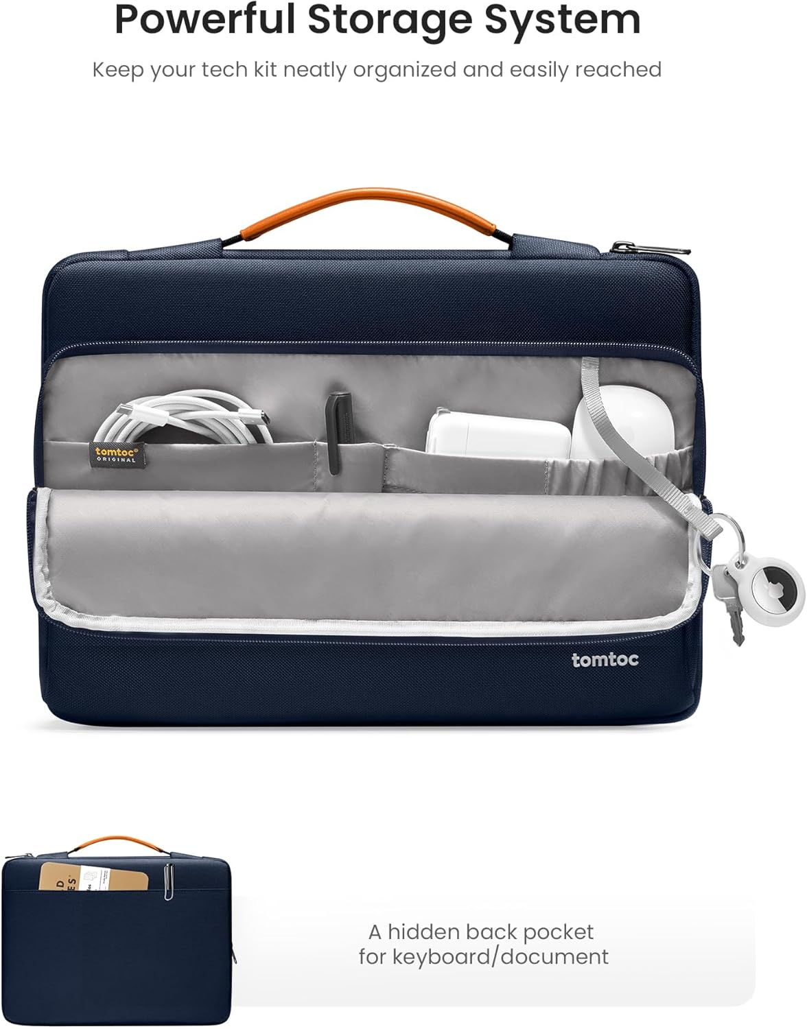 tomtoc 360 Protective Laptop Carrying Case for 16-inch New MacBook Pro M4/M3/M2/M1 Pro/Max 2024-2019, Water-Resistant Laptop Bag Sleeve with Accessory Pocket for The New Razer Blade 15 - PuriLite