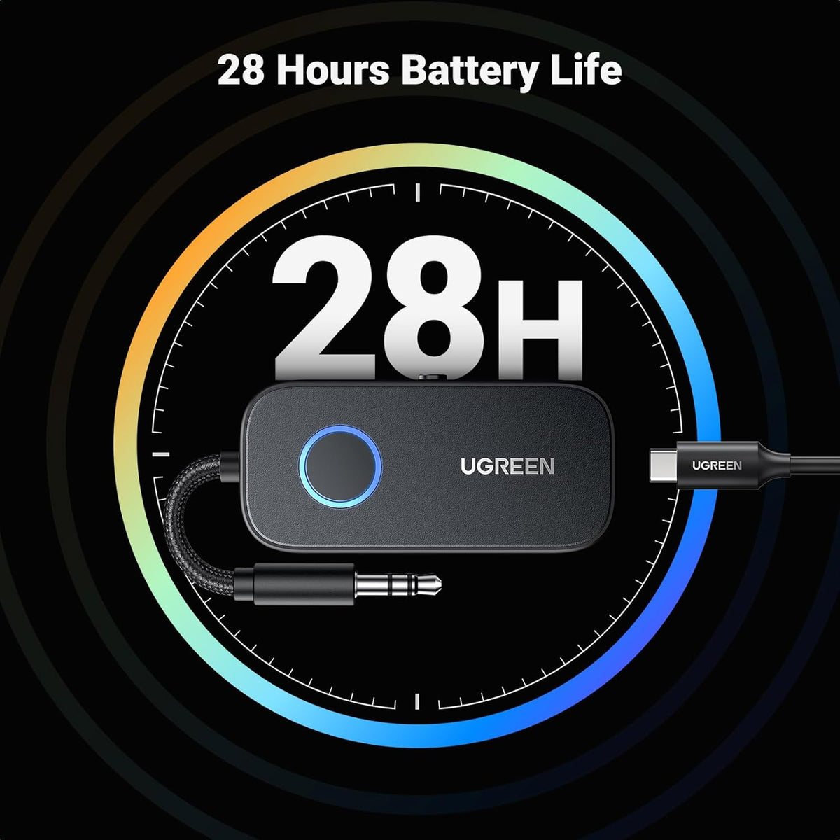 UGREEN Bluetooth 5.2 Transmitter and Receiver for Car TV Airplane, 2 in 1 Wireless 3.5mm Bluetooth Aux Adapter, 2 Devices Paired, Compatible with Home Stereo Headphones and More - PuriLite