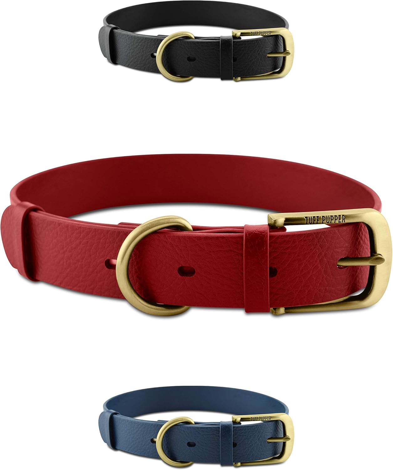 Tuff Pupper Classic Heavy Duty Dog Collar | 10x Stronger Than Leather | 100% Waterproof & Odor Proof Dog Collar | Tough Rust-Proof All Metal Hardware - PuriLite