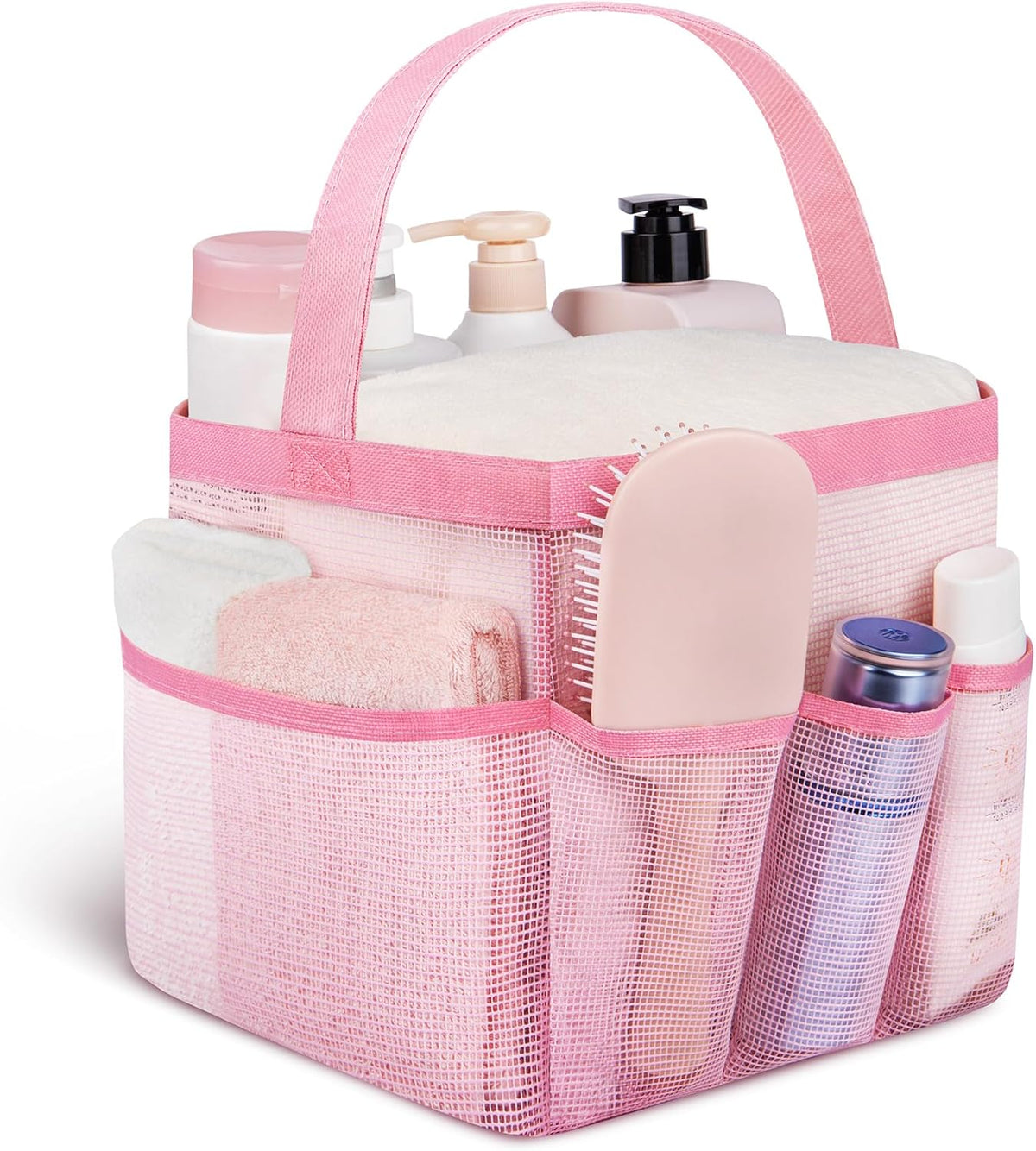 Attmu Mesh Shower Caddy Portable for College Dorm Room Essentials with 8 Pockets, Hanging Shower Caddy Basket Tote Bag Toiletry Accessories for Bathroom - PuriLite