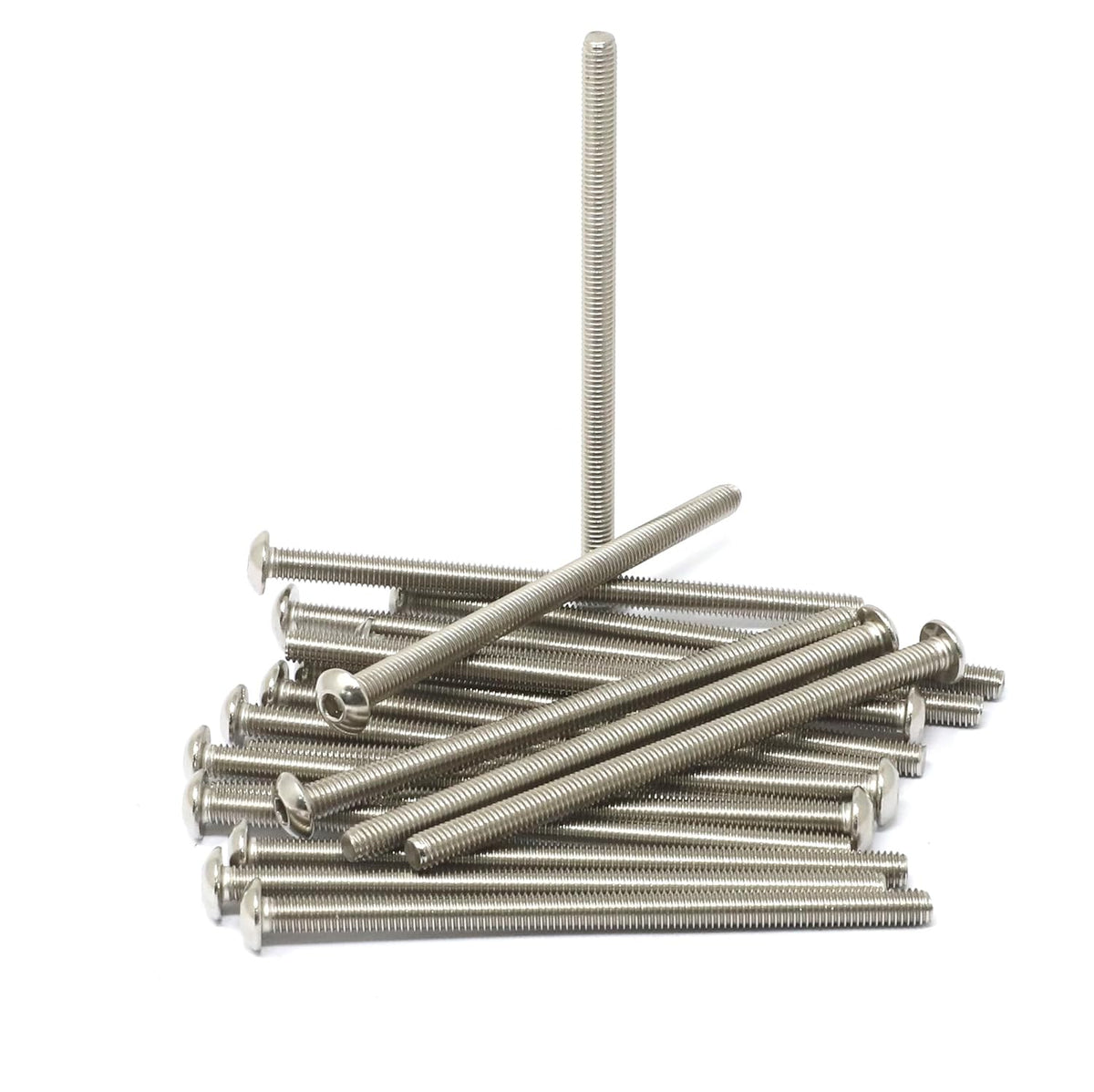 iexcell 50 Pcs M6 x 20mm Thread Pitch 1 mm Stainless Steel 304 Hex Socket Button Head Cap Screws Bolts Kit - PuriLite