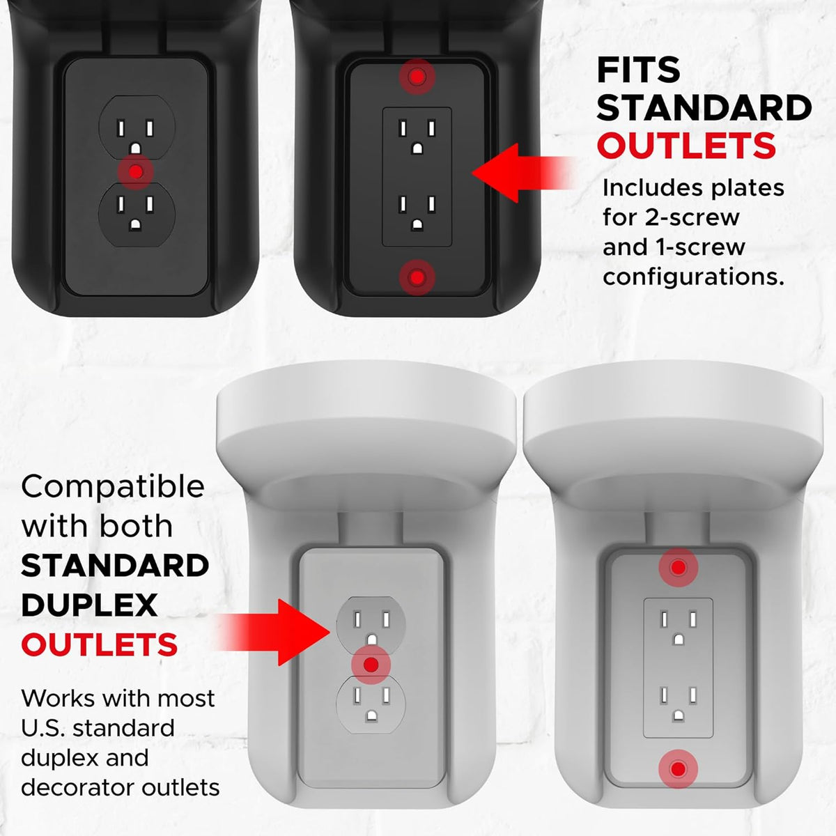 ERA100 Shelf Wall Outlet AC, White, Home, Compatible with Sonos ERA 100, Plug Mount Organizer, Bathroom, Kitchen, Bedrooms, Cord Management, Easy Installation, Mounting Kit Included - PuriLite
