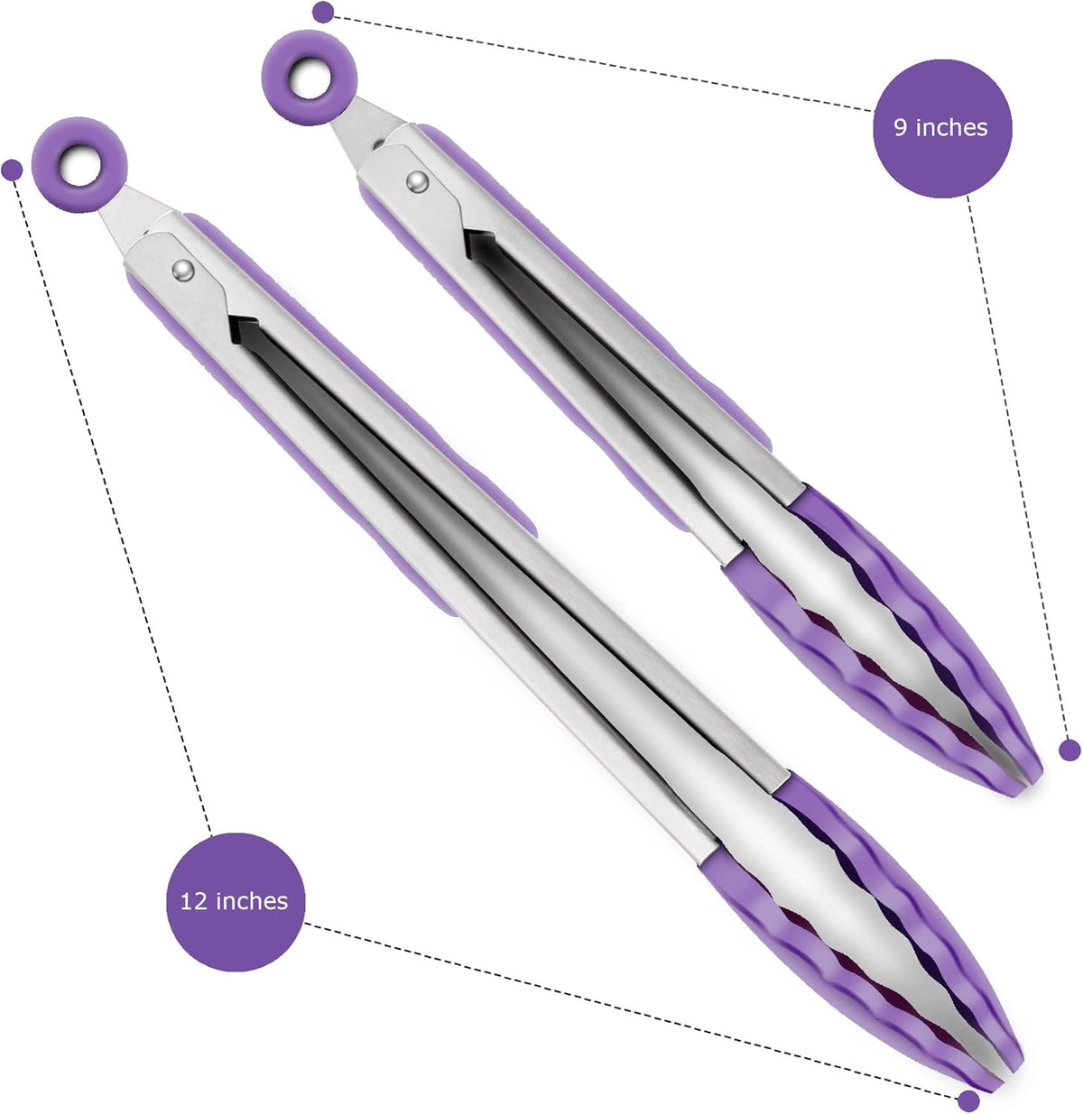 Purilite Select Silicone &amp; Stainless Steel Kitchen Tongs - PuriLite
