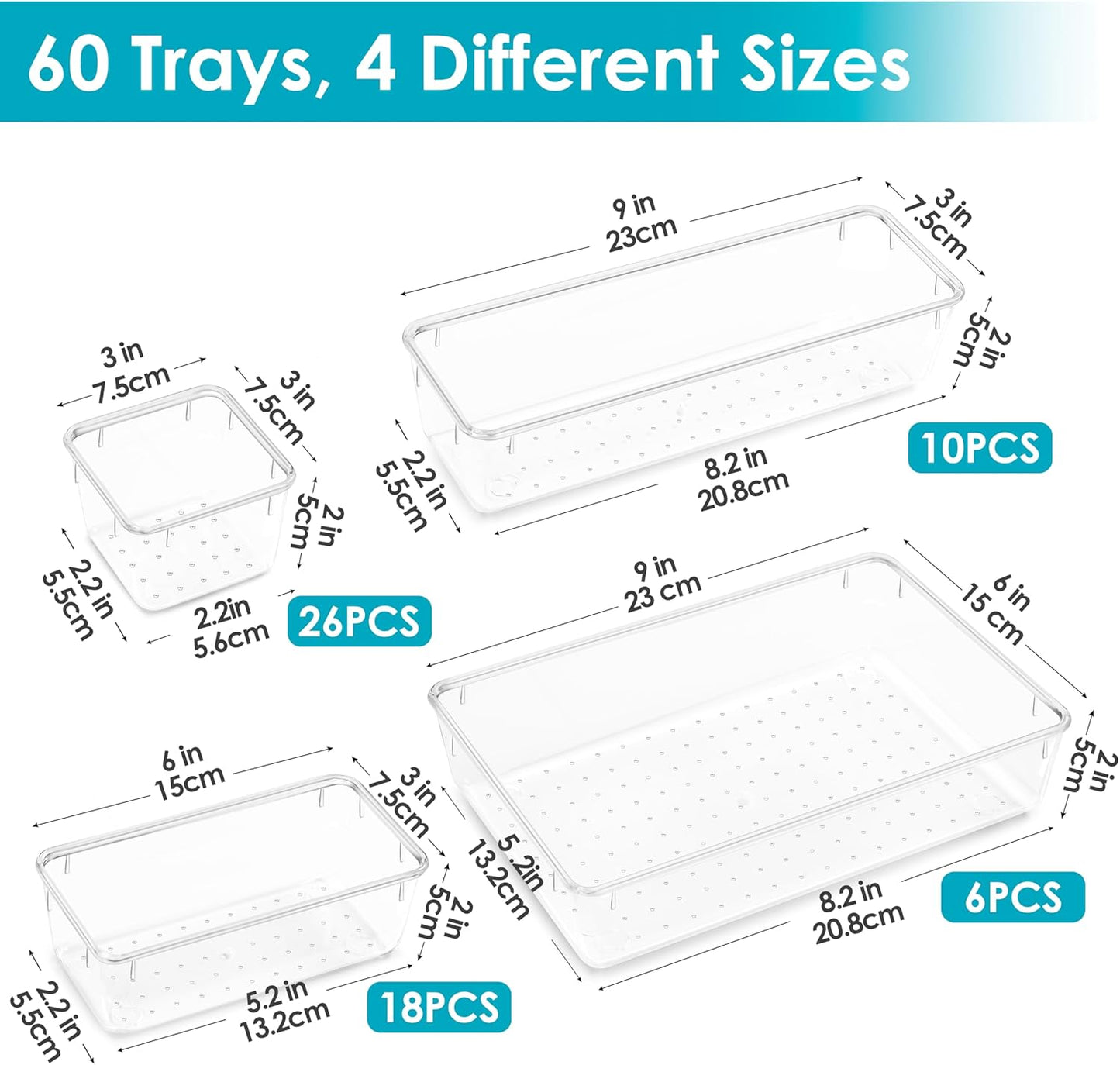 Purilite Select Clear Drawer Organizer Set - PuriLite