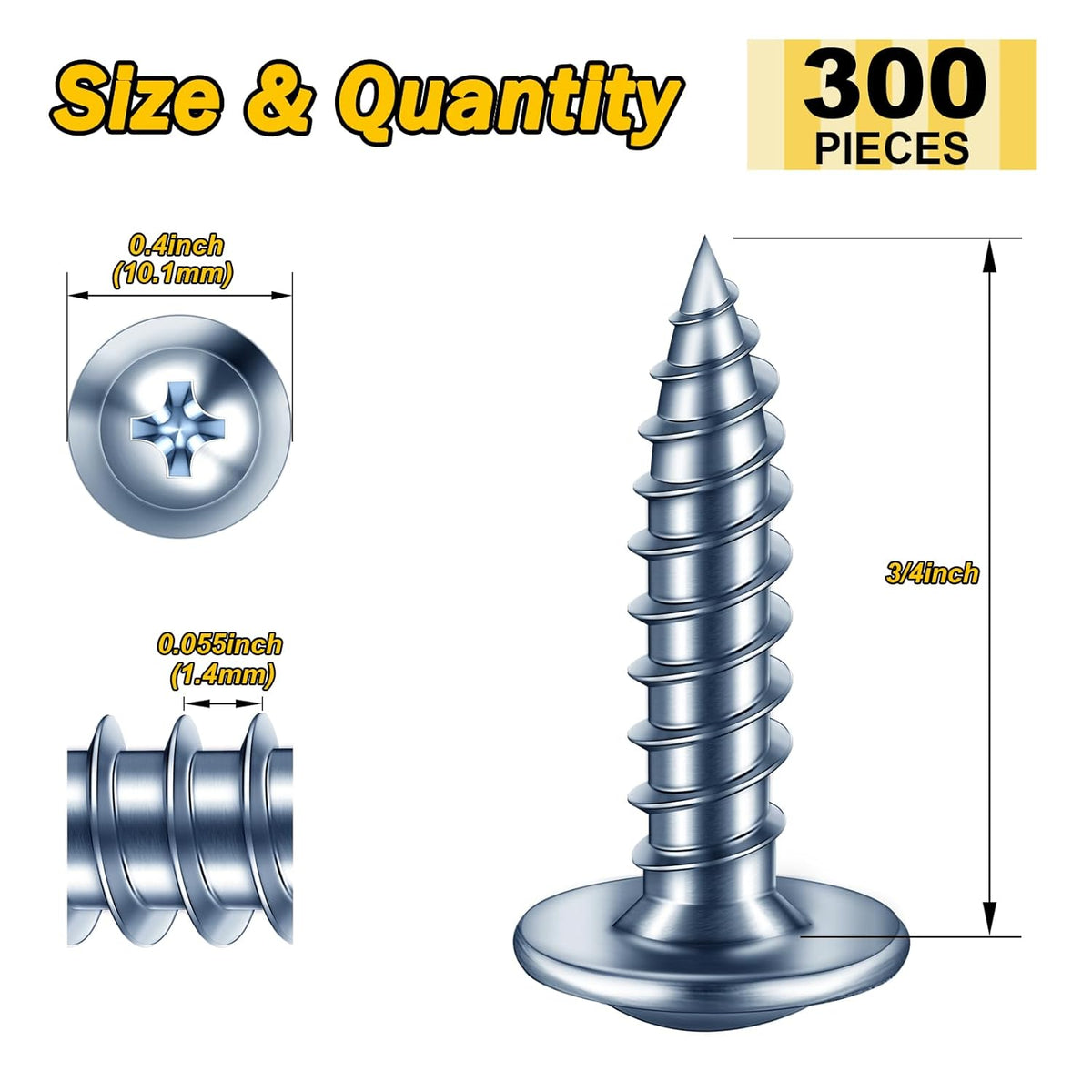 150Pcs #8 × 2" Black Screws for Wood, Phillips Truss Head Wood Screws, Quick Metal Self Tapping, Zinc Plated Steel, Truss Head Screws by Mywish - PuriLite