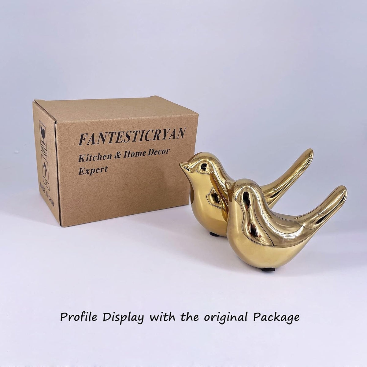 FANTESTICRYAN Small Animal Statues Home Decor Modern Style Gold Decorative Ornaments for Living Room, Bedroom, Office Desktop, Cabinets - PuriLite