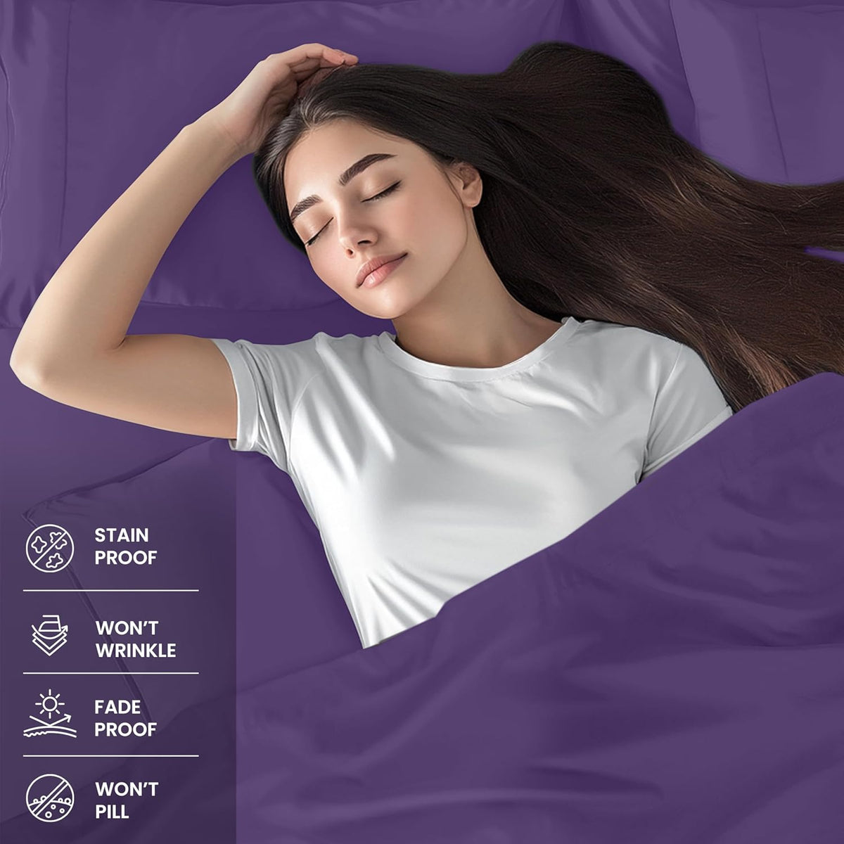 Utopia Bedding Queen Bed Sheet Set - 4 Piece Bedding - Soft Brushed Microfiber Fabric - Shrinkage & Fade Resistant - Easy Care (White) - PuriLite