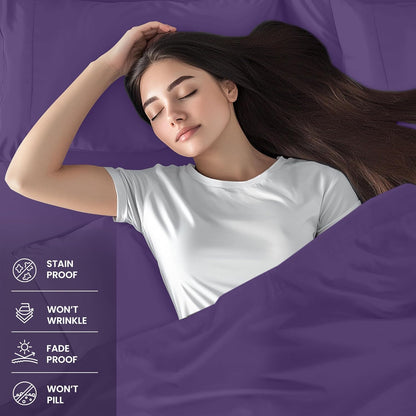Utopia Bedding Queen Bed Sheet Set - 4 Piece Bedding - Soft Brushed Microfiber Fabric - Shrinkage & Fade Resistant - Easy Care (White) - PuriLite