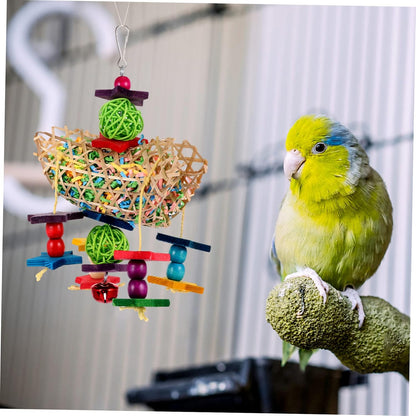 Kisangel 6pcs Parrot Toys for Bird Cage Accessories Useful Parrot Chewing Toys for Pet Supplies