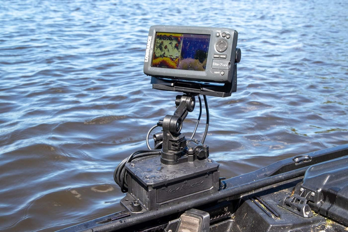 YakAttack CellBlok Track Mounted Battery Box for Fish Finders | Quick-Release Battery Storage & Mounting Platform | Fits GearTrac & Most Kayak Track Systems | Made in USA - PuriLite