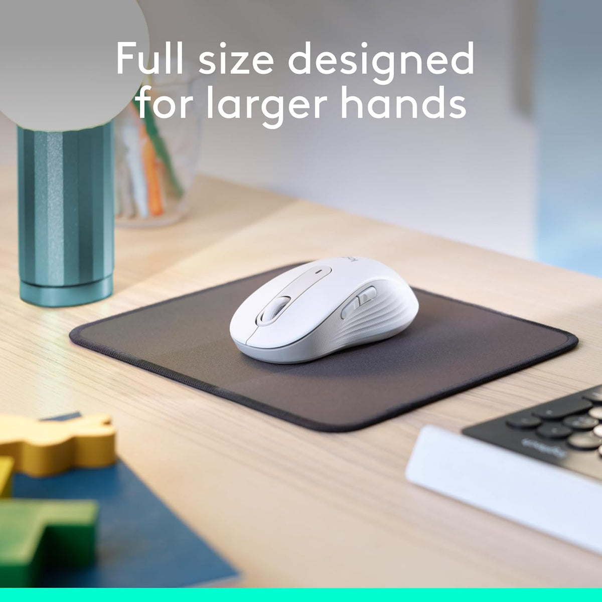 Logitech Signature M650 L Full Size Wireless Mouse - For Large Sized Hands, 2-Year Battery, Silent Clicks, Customizable Side Buttons, Bluetooth, for PC/Mac/Multi-Device/Chromebook - Black - PuriLite