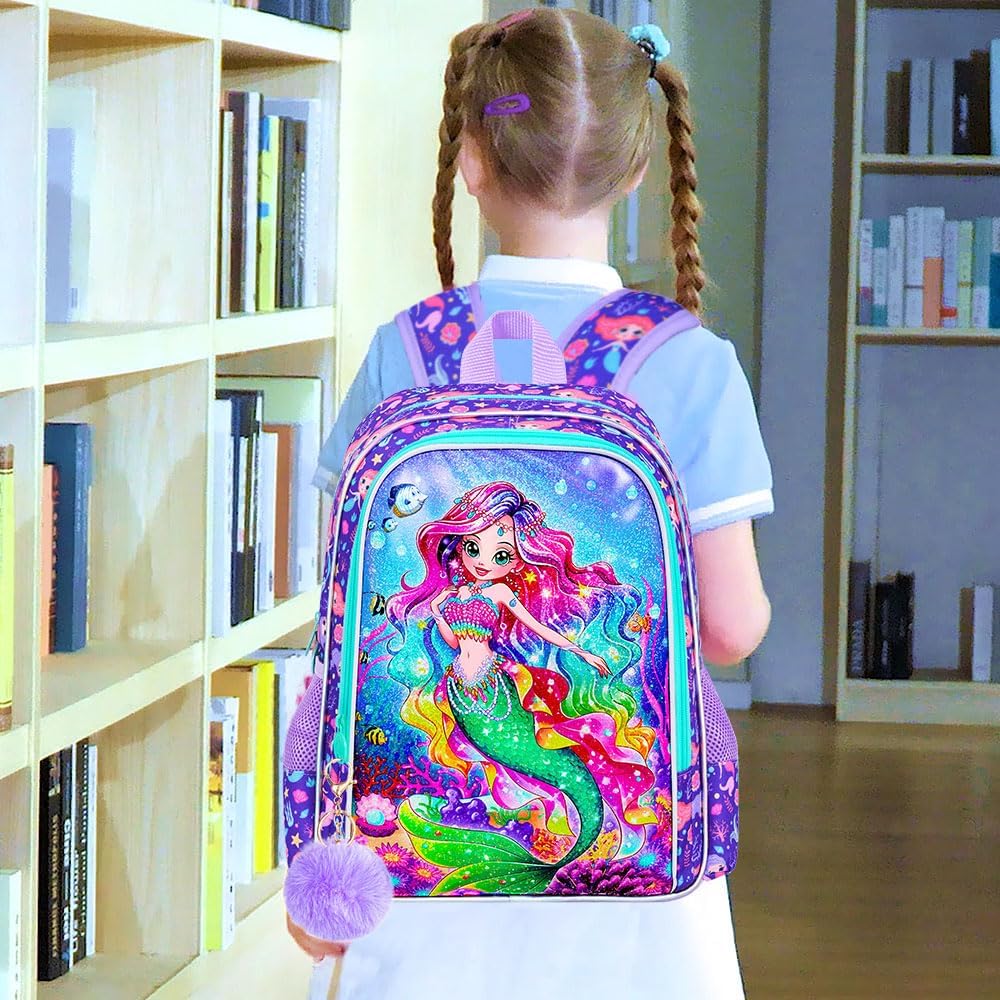3pcs Backpack for Boys and Girls, 16” Kids Kindergarten Bookbag with Lunch Box, Cute Elementary Backpacks for Boy Girl - PuriLite