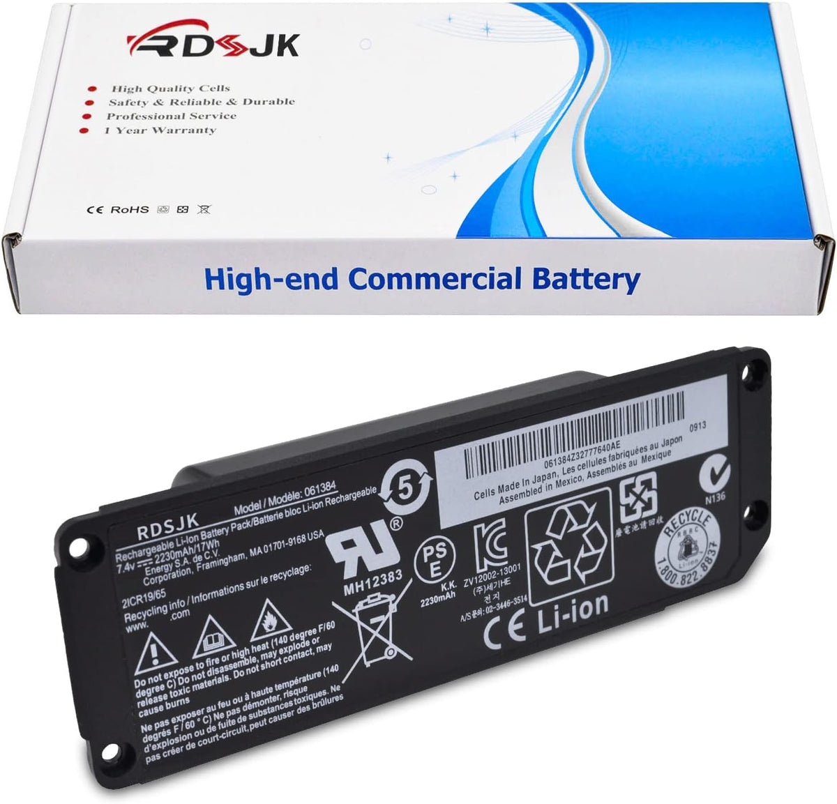 061384 063404 061385 061386 063287 Speaker Battery Replacement for Bose Soundlink Mini I one/Bose SoundLink Mini Bluetooth Speaker one/Bose SoundLink Mini Bluetooth Speaker I/Bose mini I One 7.4V 17Wh - PuriLite