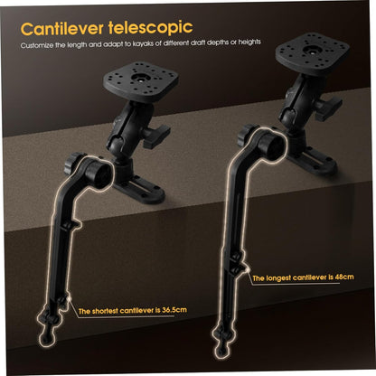 Kayak Fish Finder Mount 360° Adjustable 1.5" Ball Kayak Transducer Mount with Expandable Suspension Arm - PuriLite