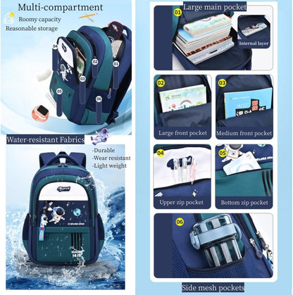 MITOWERMI Astronaut-space Backpack for Boys-Girls Elementary Middle School Bags for Girls Kids Bookbag - PuriLite