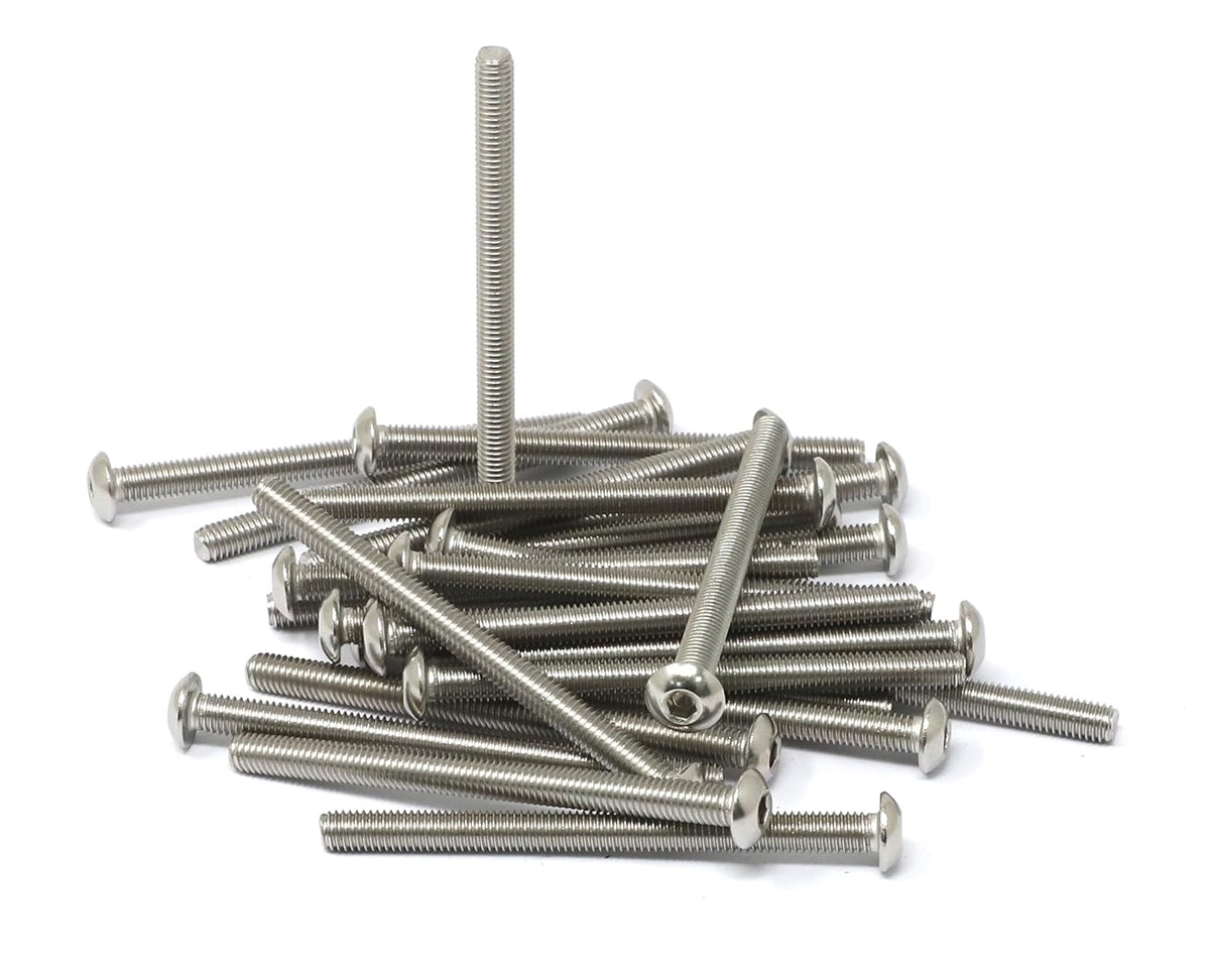 iexcell 50 Pcs M6 x 20mm Thread Pitch 1 mm Stainless Steel 304 Hex Socket Button Head Cap Screws Bolts Kit - PuriLite
