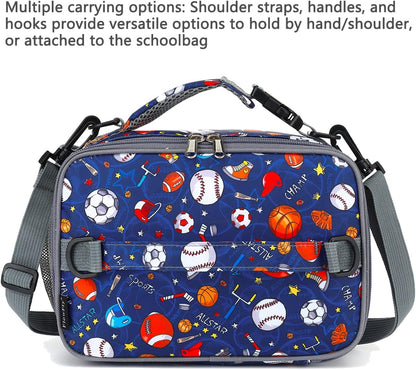 FlowFly Kids Lunch Box Insulated Soft Bag Mini Cooler Back to School Thermal Meal Tote Kit for Girls, Boys, Black - PuriLite