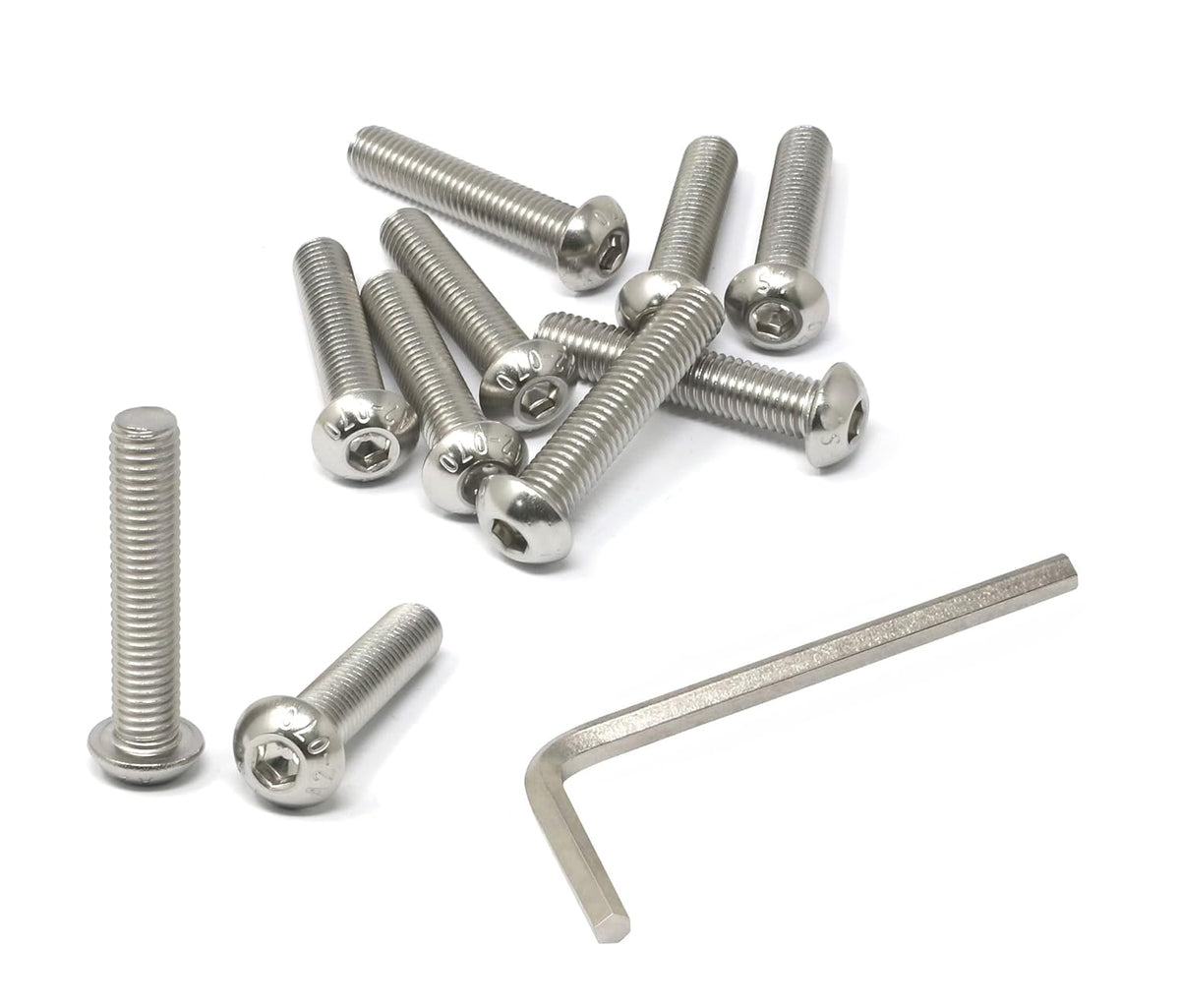 iexcell 50 Pcs M6 x 20mm Thread Pitch 1 mm Stainless Steel 304 Hex Socket Button Head Cap Screws Bolts Kit - PuriLite