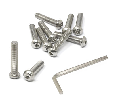 iexcell 50 Pcs M6 x 20mm Thread Pitch 1 mm Stainless Steel 304 Hex Socket Button Head Cap Screws Bolts Kit - PuriLite