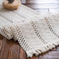 Alynsehom Macrame Table Runner Cream Beige Boho Table Runners with Tassels Hand Woven Cotton Table Runner Rustic Farmhouse Table Runners for Bohemian Kitchen Dining Table(12x95in) - PuriLite