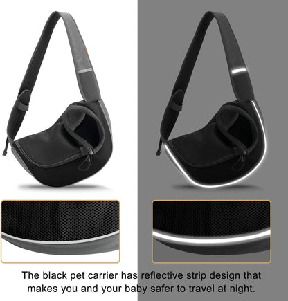 FDJASGY Pet Sling Carrier for Small Dogs Cats,Breathable Mesh Travelling Hand Free Puppy Backpack with Pouch and Adjustable Strap Carrier Grey - PuriLite