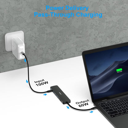 BENFEI USB C HUB 7in1, USB C HUB Multiport Adapter with USB-C to HDMI, USB-C to SD/TF Card Reader/3*USB 3.0/100W Power Delivery, Compatible with iPhone 15 Pro/Max, MacBook, iPad Pro, iMac, S23, XPS17 - PuriLite