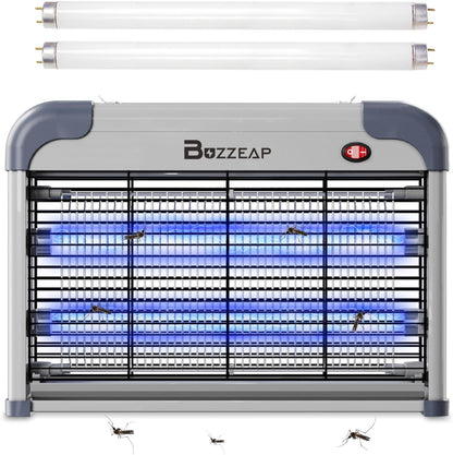 Buzzeap Electronic Indoor Mosquito Killer, Indoor Insect Killer, Fly Killer, Bug Zapper, 2800V Powerful Electric Mosquito Killer - 2 Pieces Extra Replacement Bulbs, Durable Fly Trap - PuriLite