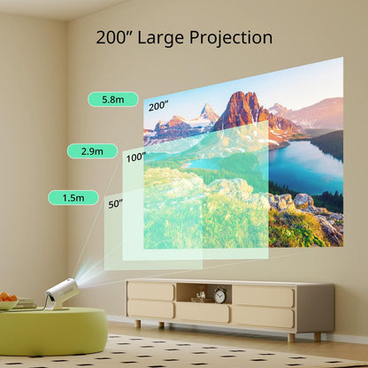 Mini Projector with Bluetooth and 50% Zoom, YOTON Y4 Auto Keystone 270° Rotation Portable Movie Projecteur 1080P Support, Compatible with Android/iOS/HDMI/PS5 - PuriLite