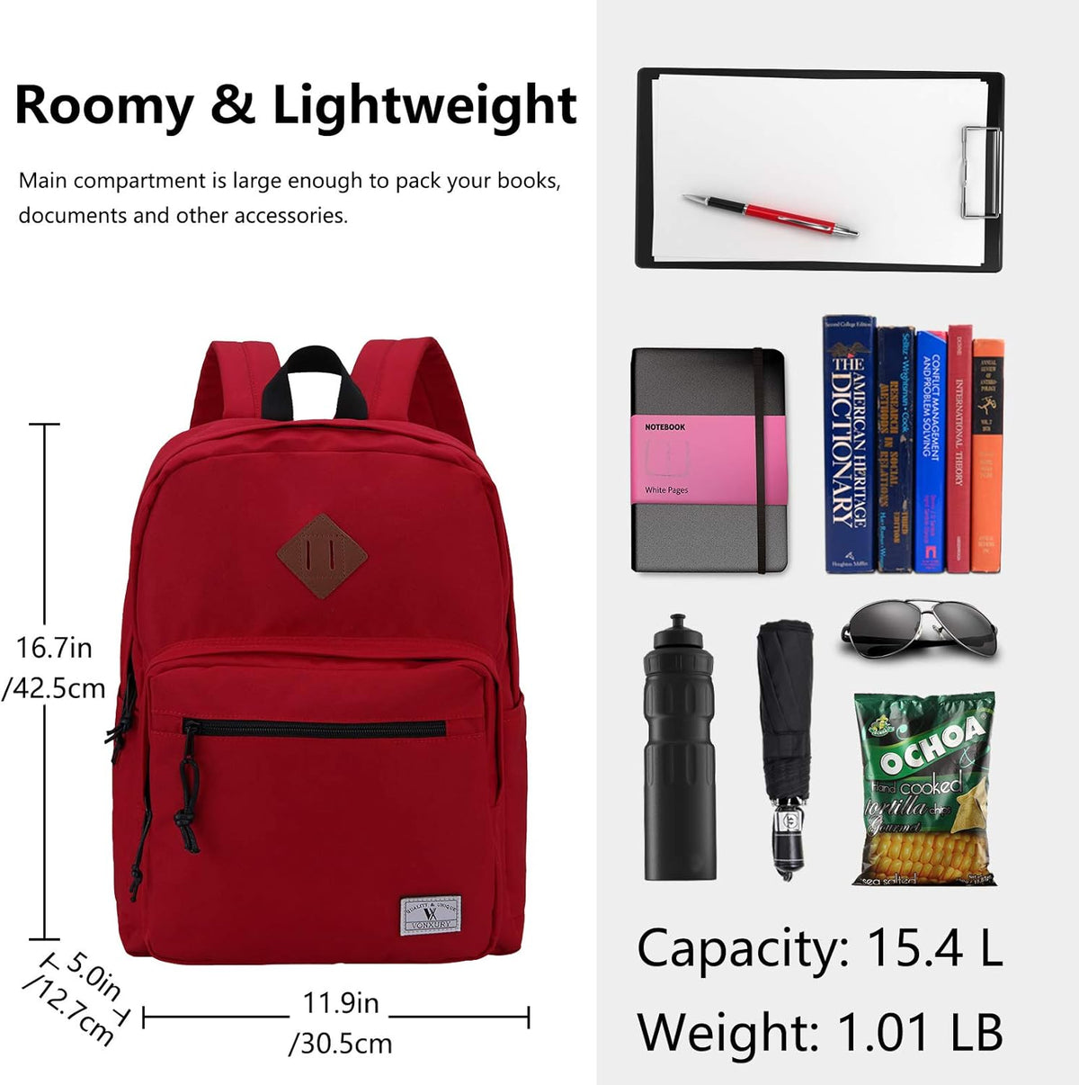 School Backpack for Kids,Lightweight Water Resistant Work Travel Backpack for Women Men Teens VONXURY - PuriLite