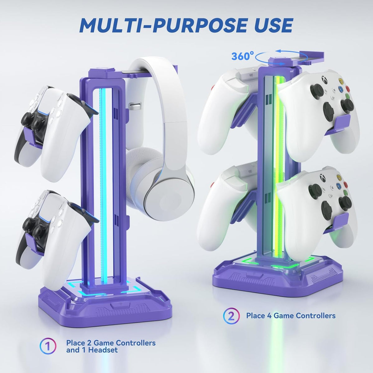 Purilite Select RGB Headphone &amp; Controller Stand - PuriLite