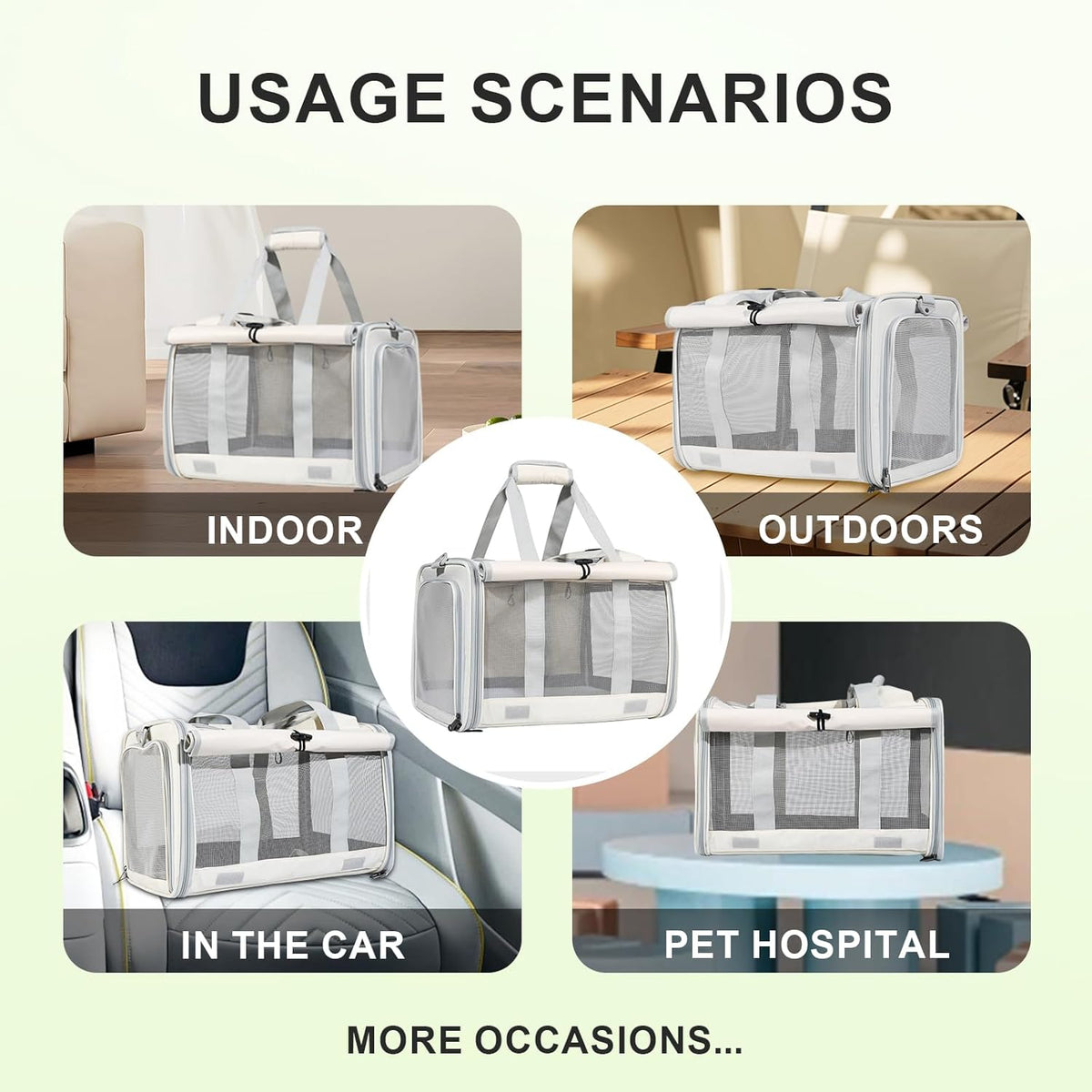 Le city Cat Carrier and Dog Carrier is Designed for Pets Weighing up to 16 lbs.Soft-Sided,Durable and Collapsible Travel Carrier,Breathable Mesh for Ventilation,Adjustable Shoulder Strap for Comfort - PuriLite