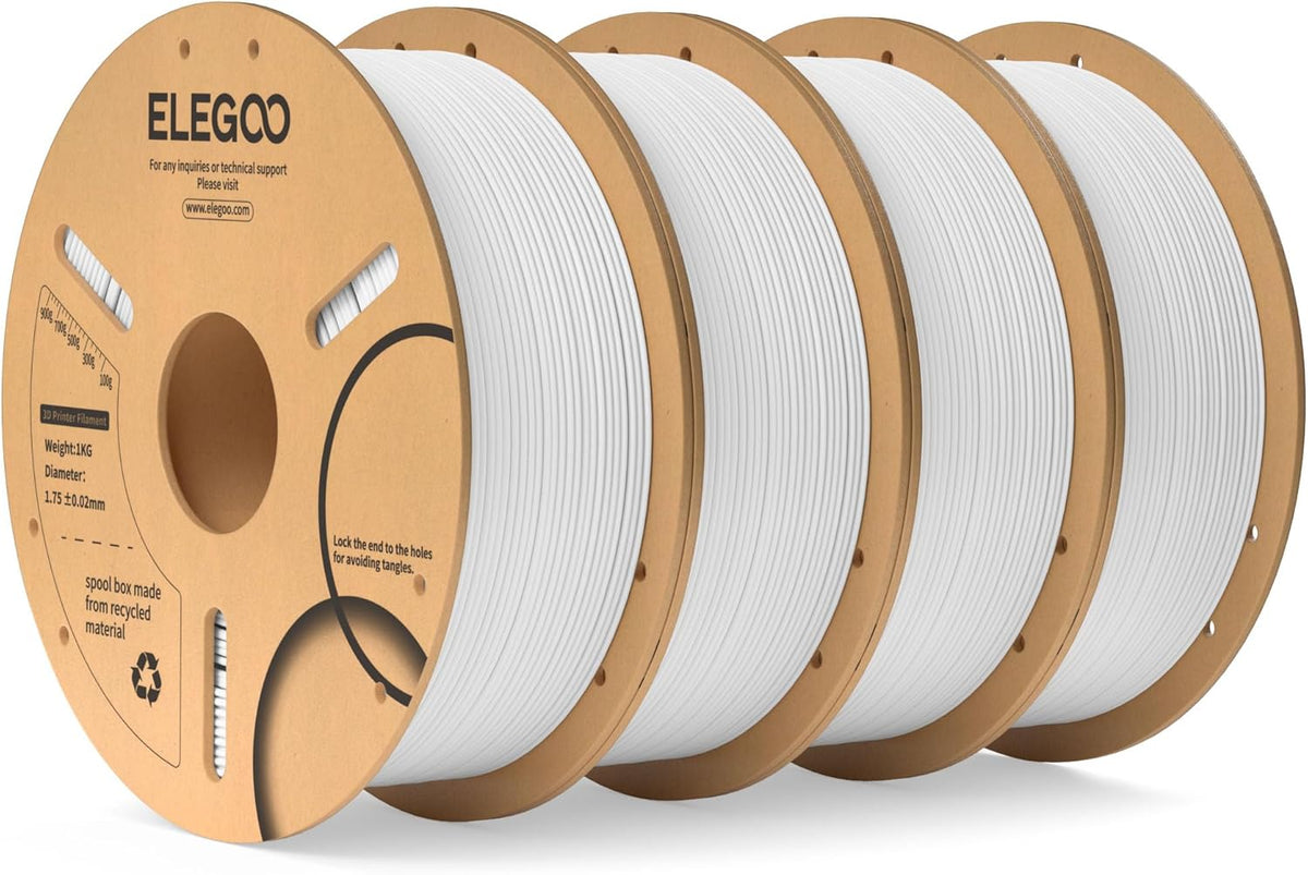 ELEGOO PLA Filament 1.75mm Black 1KG,3D Printer Filament Dimensional Accuracy +/- 0.02mm,1kg Cardboard Spool(2.2lbs) 3D Printing Filament Fits for Most FDM 3D Printers - PuriLite