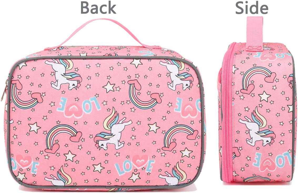 FlowFly Kids Lunch Box Insulated Soft Bag Mini Cooler Back to School Thermal Meal Tote Kit for Girls, Boys, Black - PuriLite