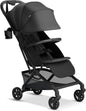 Mompush Velo Lightweight Travel Stroller – One-Hand Fold, Ultra-Compact & Airplane Friendly, Lie-Flat Recline Seat (from Birth to 50 lbs), Includes Cup Holder, Shoulder Strap, and Leather Bumper Bar - PuriLite