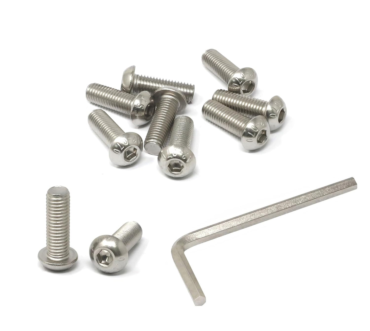 iexcell 50 Pcs M6 x 20mm Thread Pitch 1 mm Stainless Steel 304 Hex Socket Button Head Cap Screws Bolts Kit - PuriLite