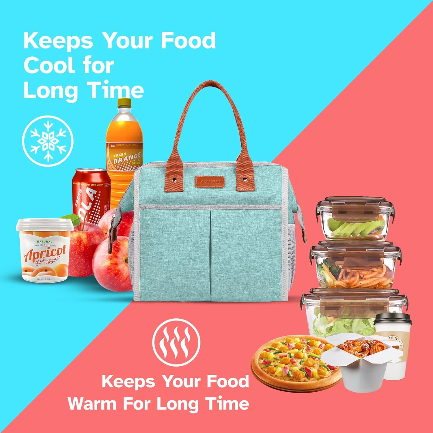 Lunch Bag for Women & Men, Insulated Lunch Box Cooler Tote Bags, Adult Reusable Lunch Boxes with Water Resistant for Work, Travel and Picnic (Grey) - PuriLite