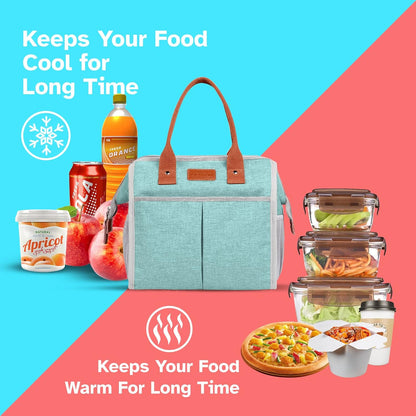 Lunch Bag for Women & Men, Insulated Lunch Box Cooler Tote Bags, Adult Reusable Lunch Boxes with Water Resistant for Work, Travel and Picnic (Grey) - PuriLite