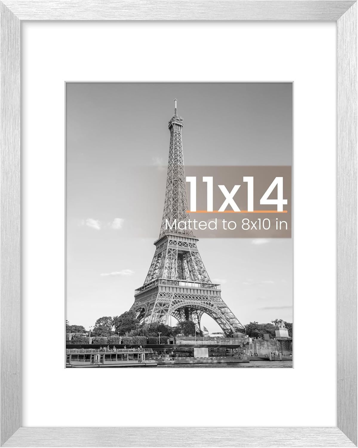 upsimples 11x14 Picture Frame, Display Pictures 8x10 with Mat or 11x14 Without Mat, Wall Hanging Photo Frames, Black - PuriLite