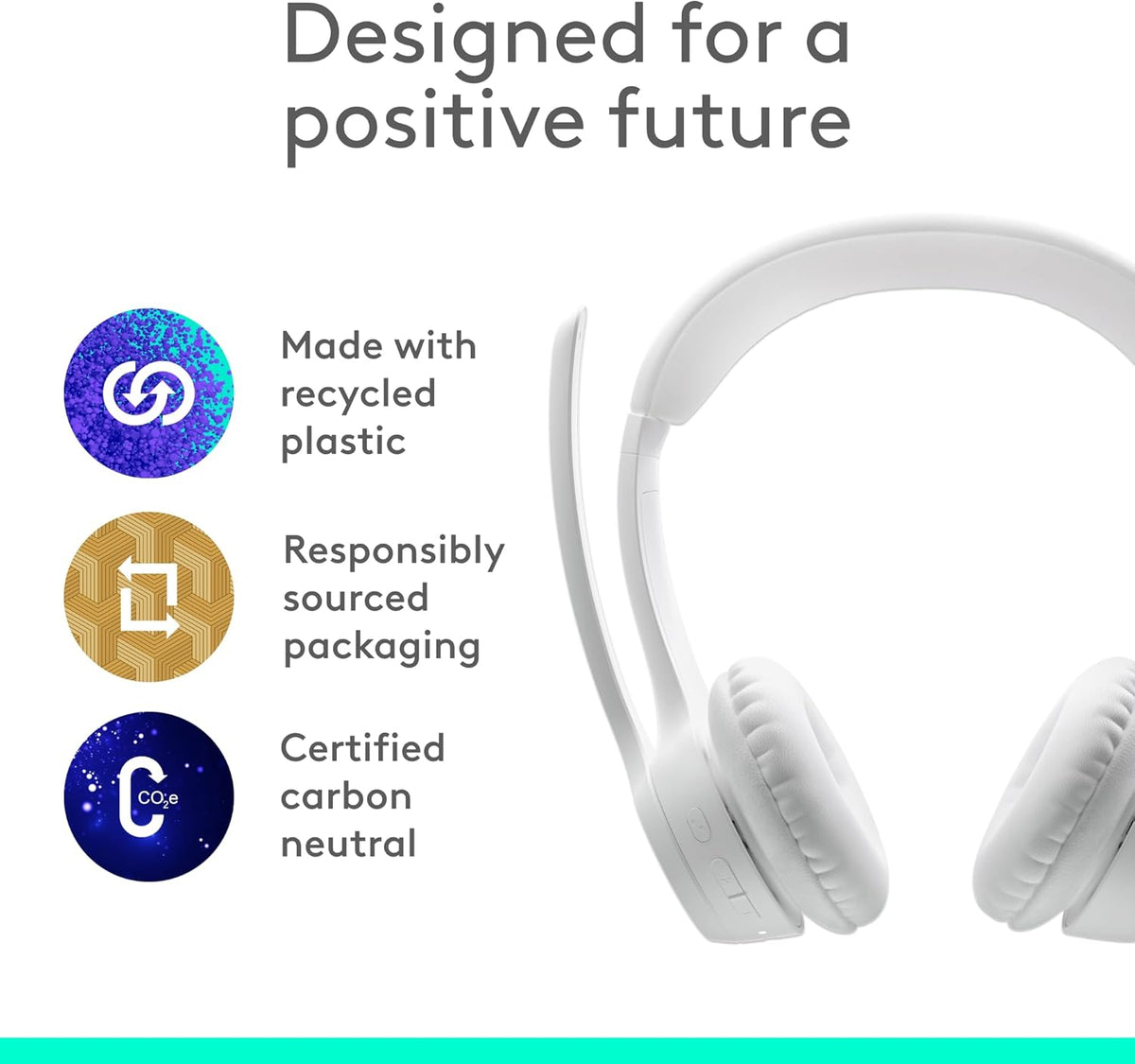 Logitech Zone 301 Wireless Bluetooth Headset with Noise-Canceling Microphone, Compatible with Windows, Mac, Chrome, Linux, iOS, iPadOS, Android – Graphite - PuriLite
